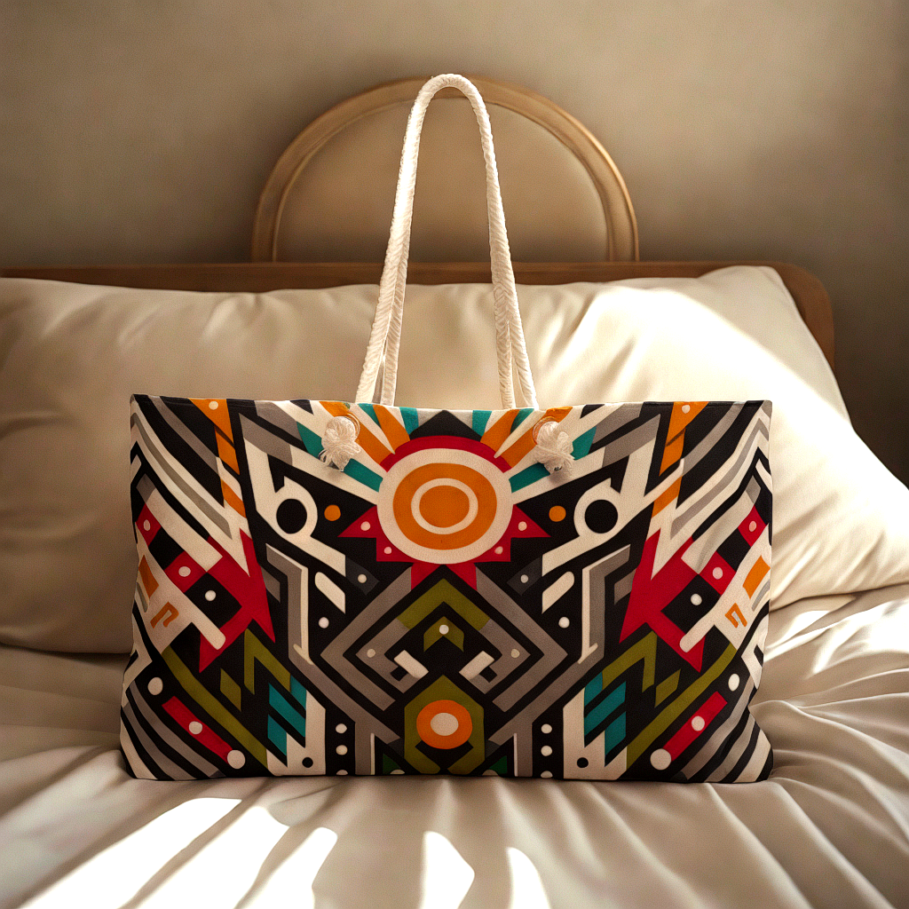 Weekender Bag Tote - Oversized Durable Beach or Town Travel Bag with Rope Handles