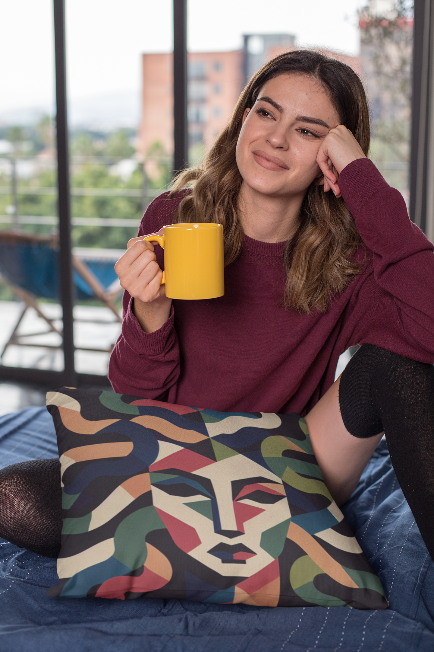 Spun Polyester Square Pillowcase