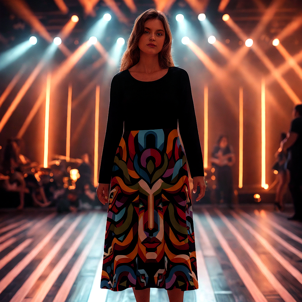 Women's Long Sleeve Dance Dress (AOP)