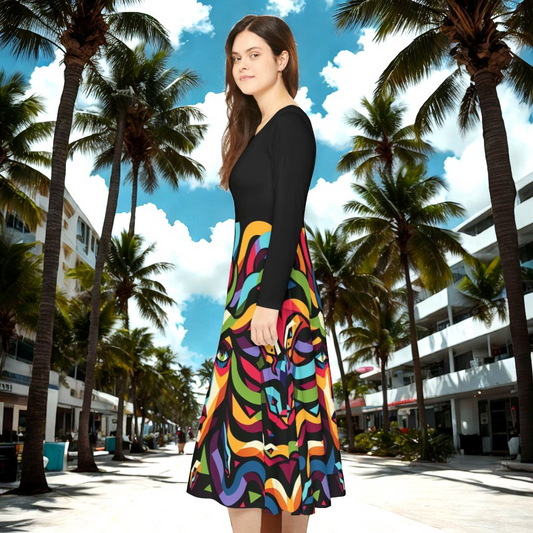 Women's Long Sleeve Dance Dress (AOP)