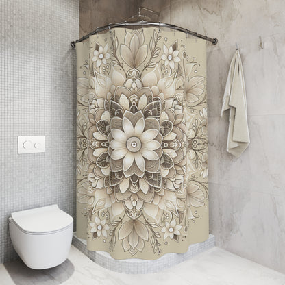 Elegant Floral Shower Curtain – Boho Chic Bathroom Decor
