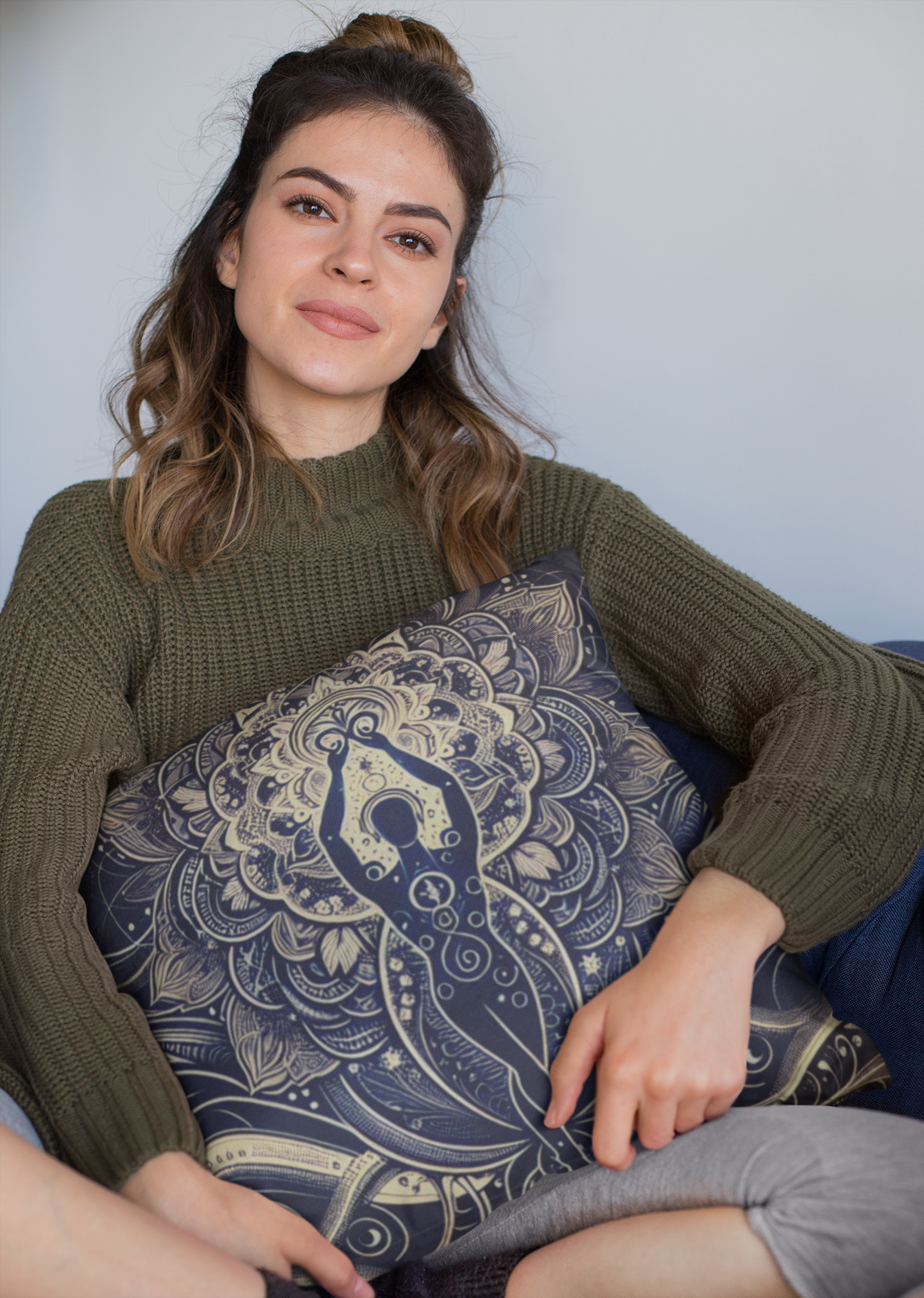 Mandala Yoga Inspired Square Pillowcase | Bohemian Home Decor