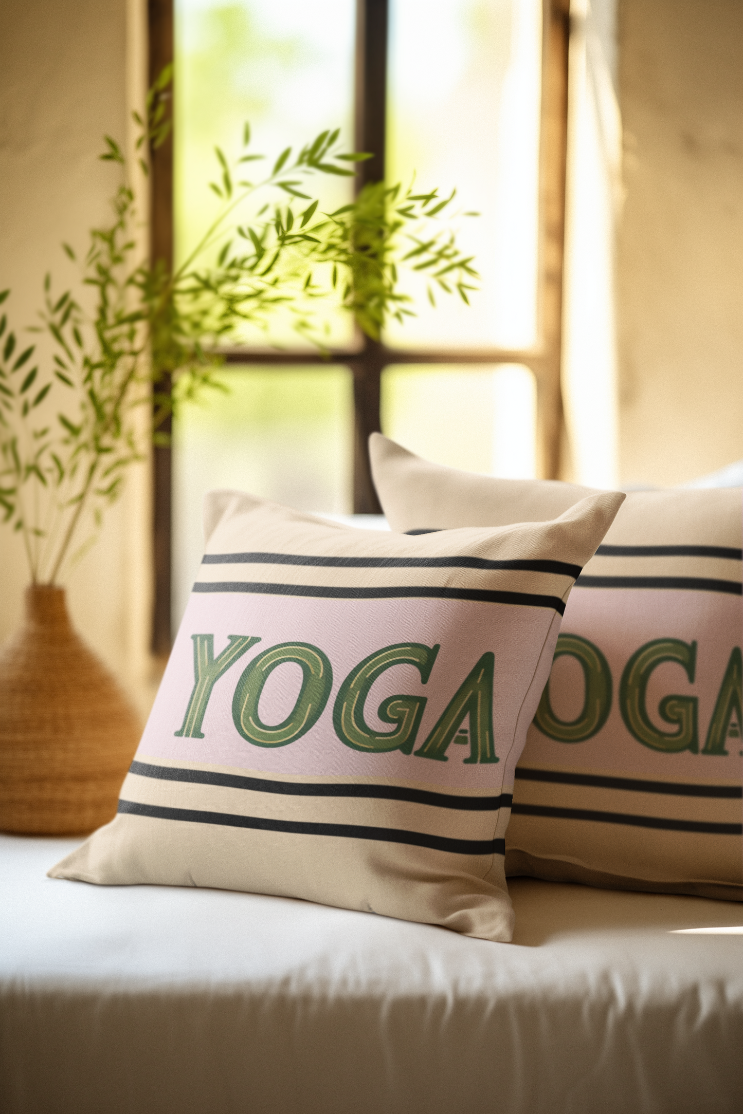 Yoga Inspired Square Pillow - Cozy Home Decor