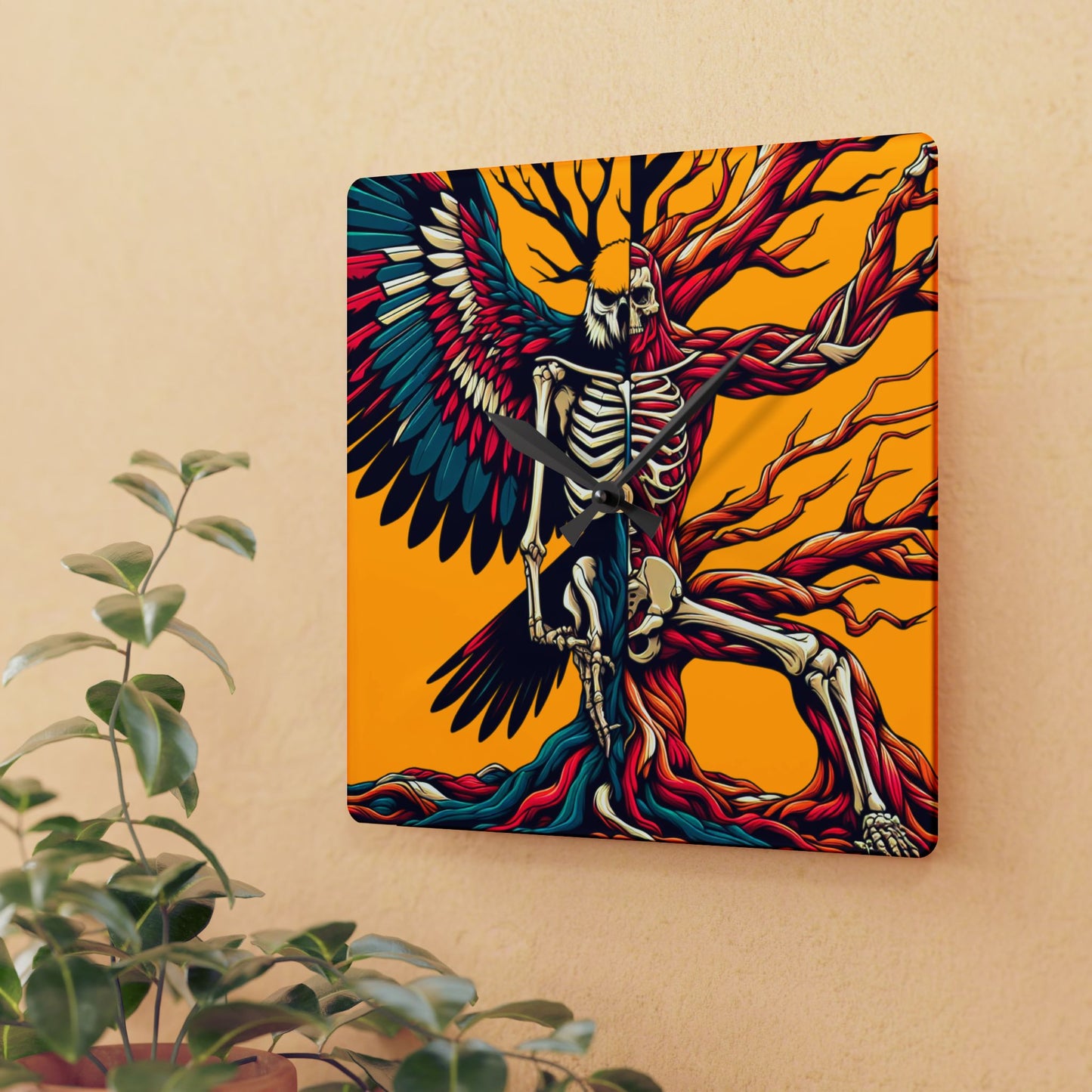 Hex Grind Acrylic Wall Clock