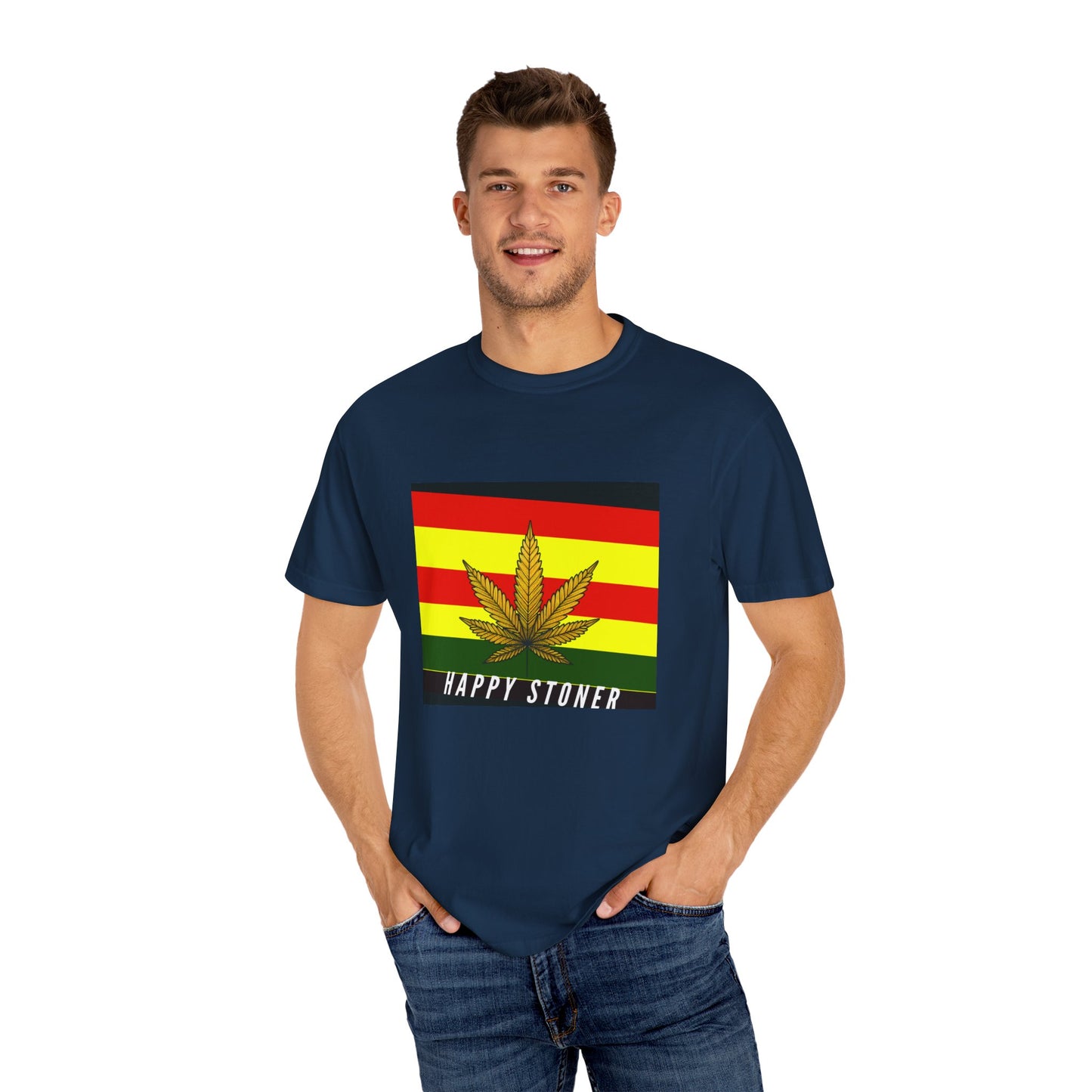 Happy Stoner Unisex Garment-Dyed T-shirt - Chill Vibes for Cannabis Enthusiasts