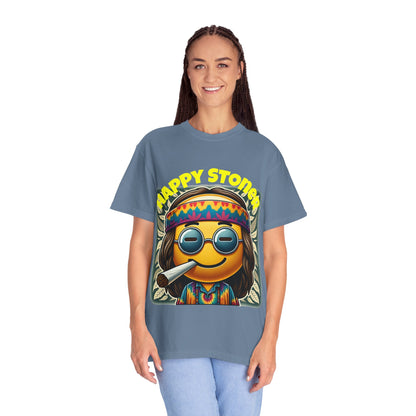 Happy Stoner Unisex Garment-Dyed T-Shirt | Chill Vibe Tee for Budding Enthusiasts