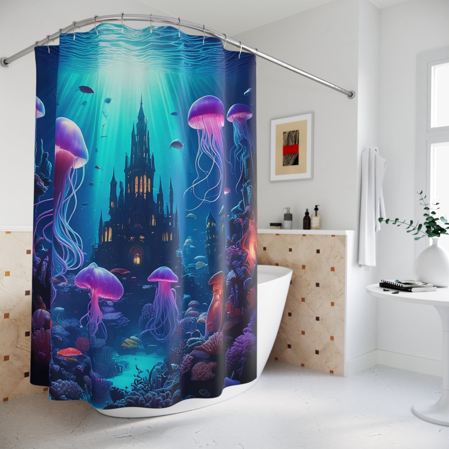 Simple Alluring Style Jelly World Shower Curtains