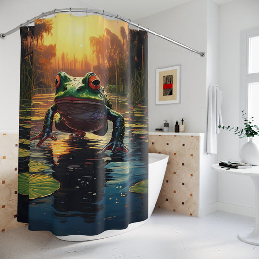 Simple Alluring Style Frog Fun Shower Curtains