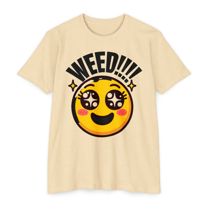 Fun Weed Smiley Face T-Shirt for Cannabis Lovers
