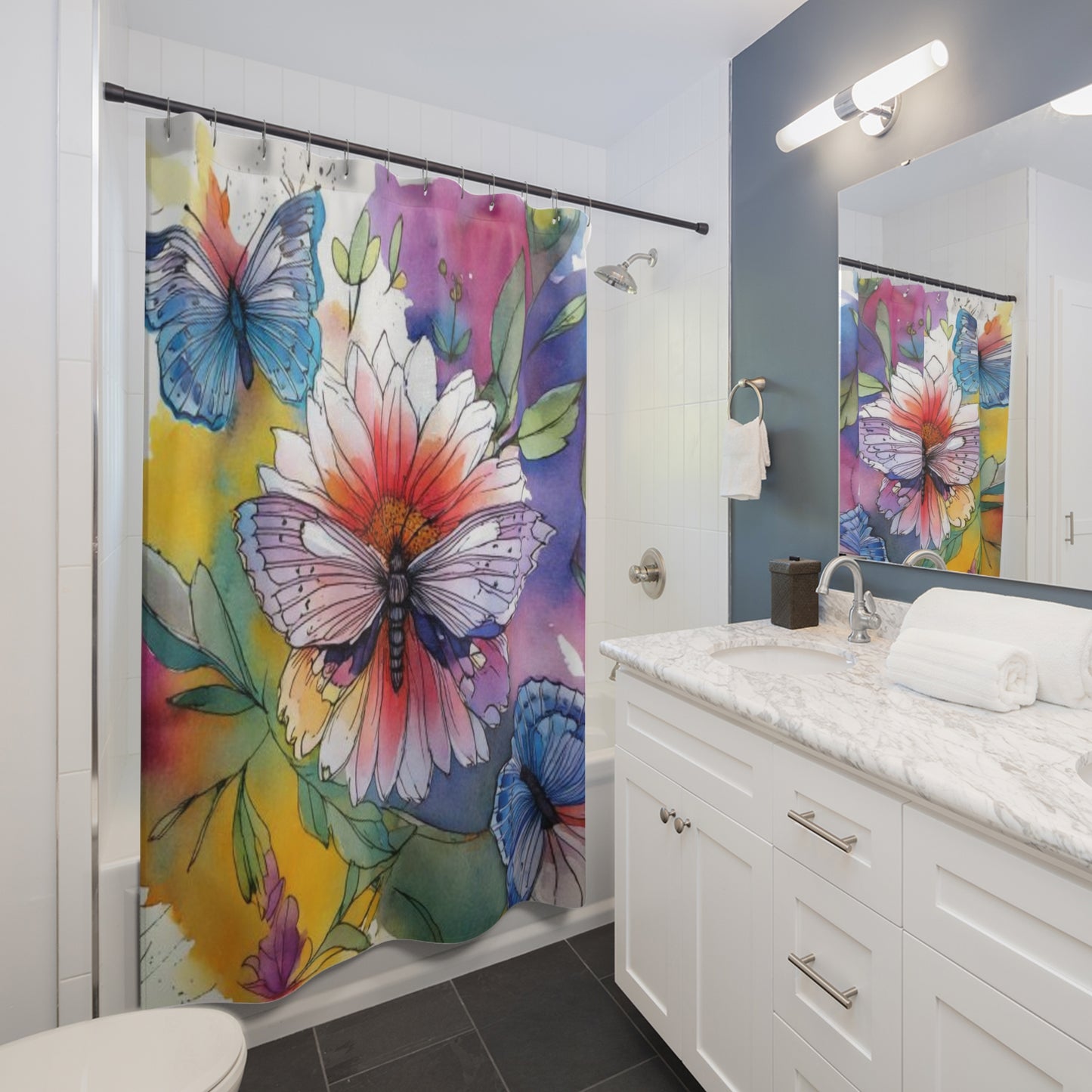 Vanitas Bloom Shower Curtains