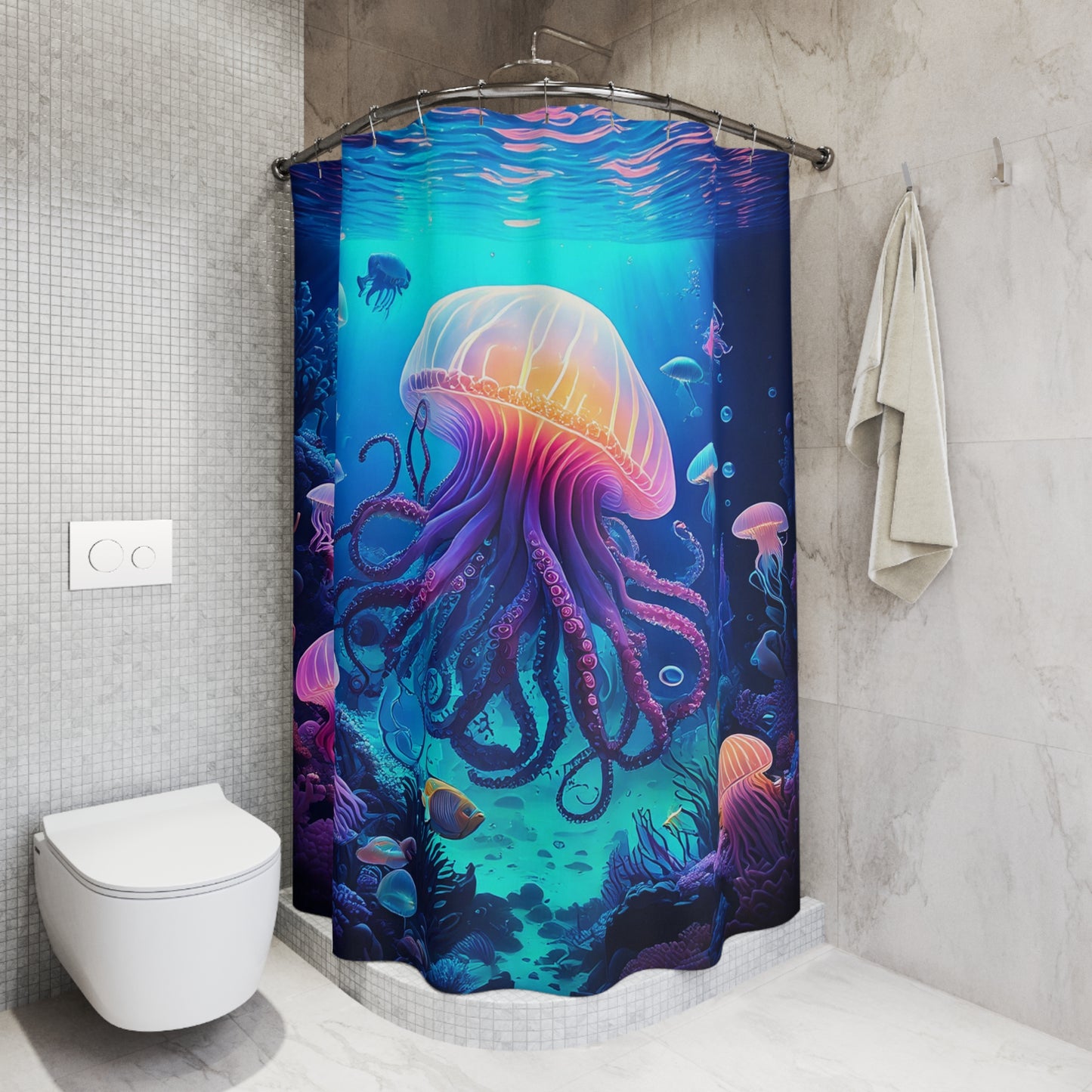 Simple Alluring Style Jelly World Shower Curtains