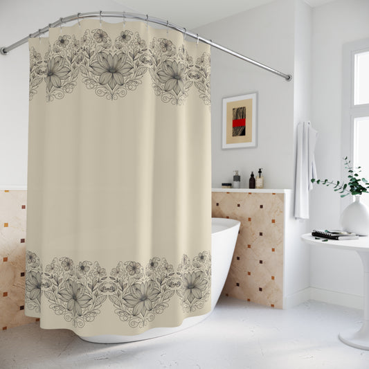 Elegant Floral Shower Curtain - Vintage Botanical Design