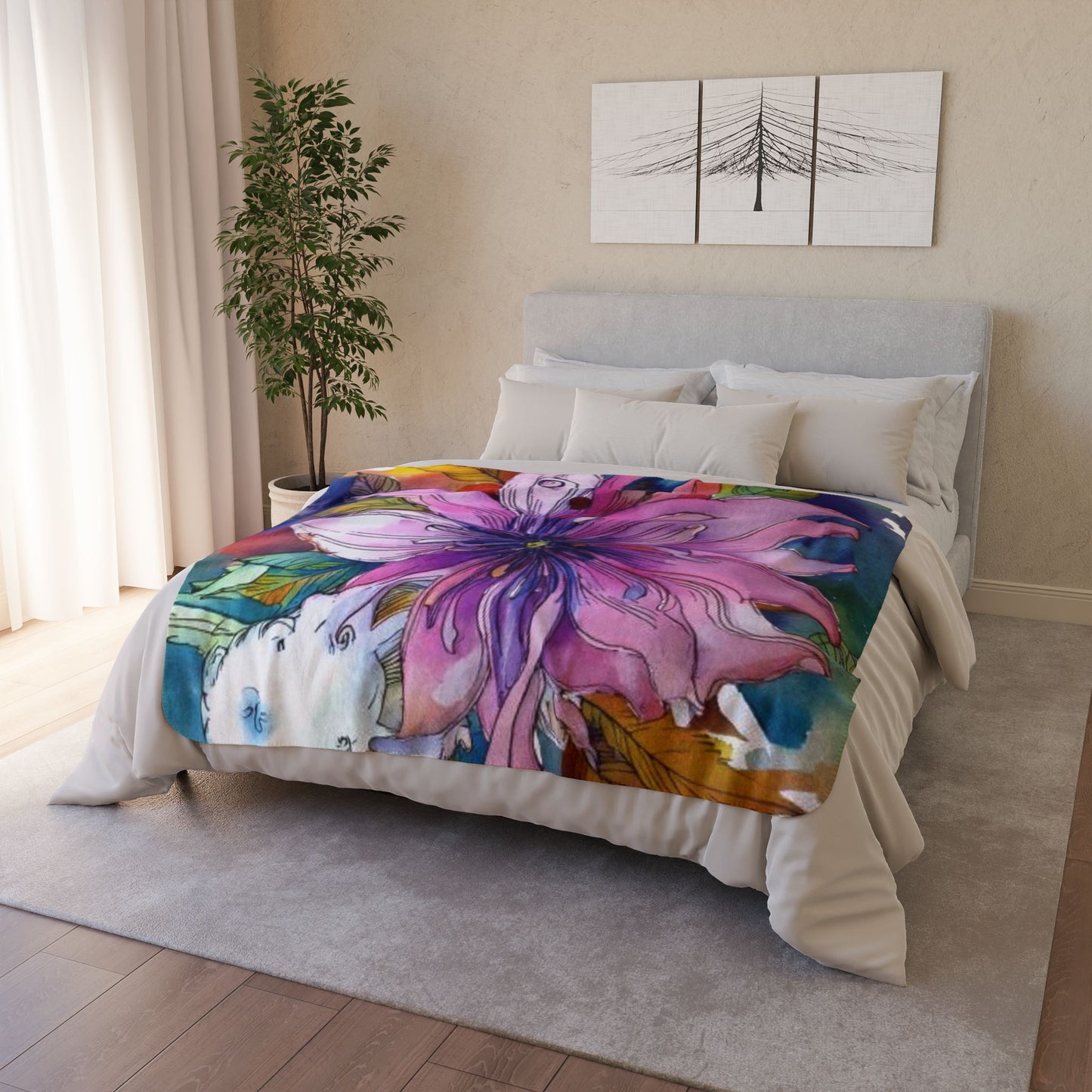 Flower Power Sherpa Blanket