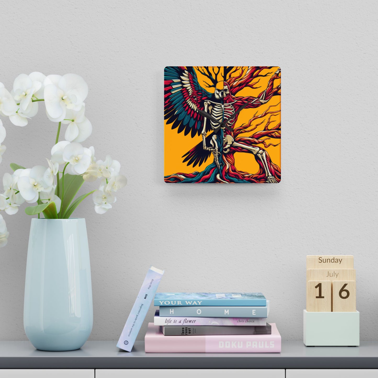 Hex Grind Acrylic Wall Clock