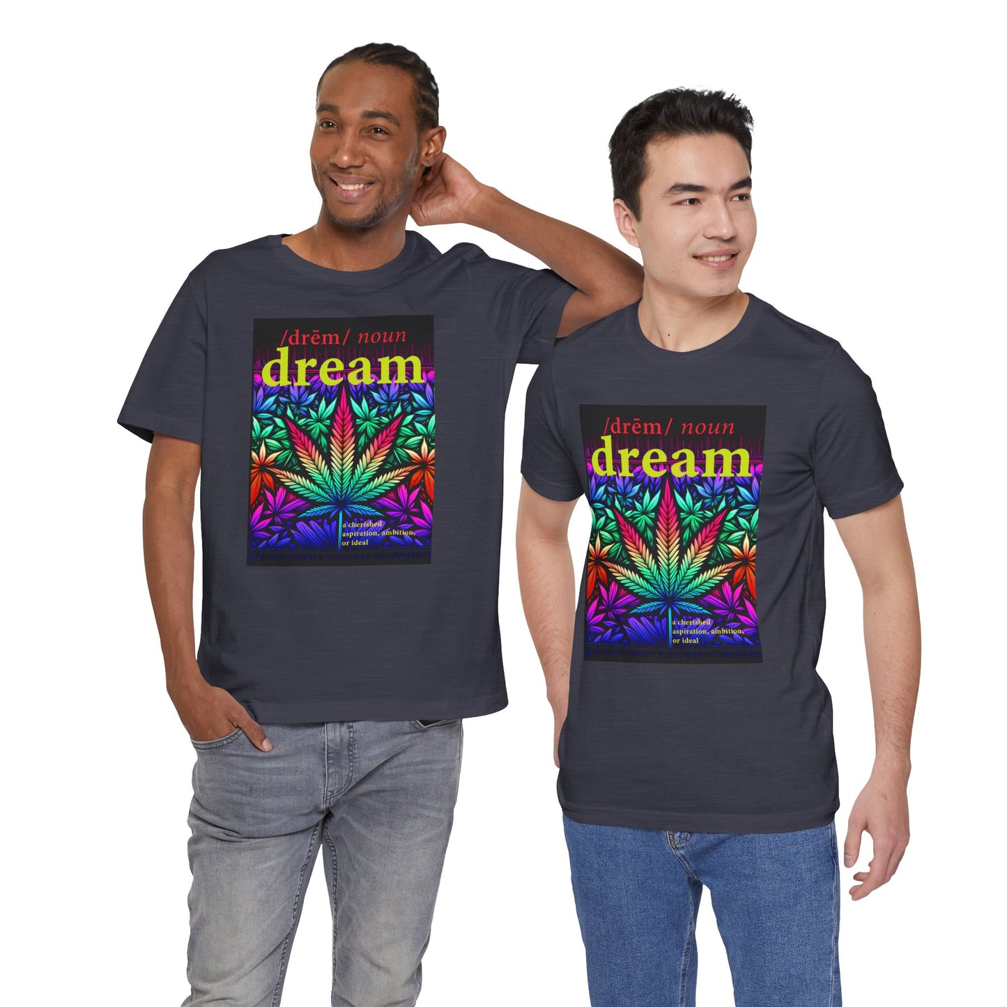 Dream Inspired Unisex Jersey Tee - Vibrant Cannabis Graphic T-Shirt