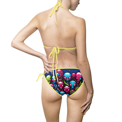 Colorful Skull Print Women's Bikini Swimsuit - Stylish Beachwear for Summer Fun