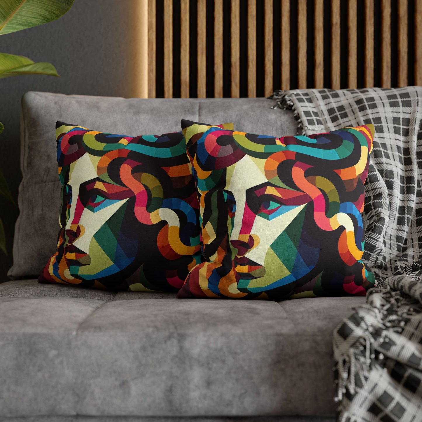 Spun Polyester Square Pillowcase