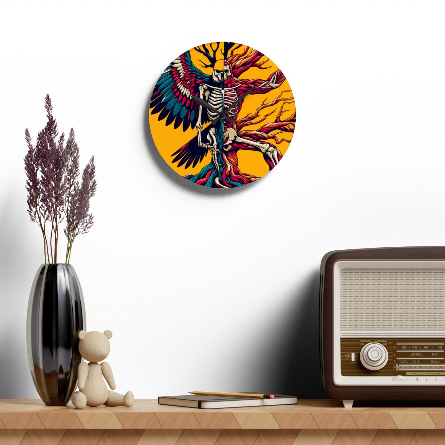 Hex Grind Acrylic Wall Clock