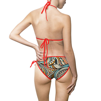 Colorful Tribal Print Women's Bikini Swimsuit – Perfect for Beach Days and Summer Fun!