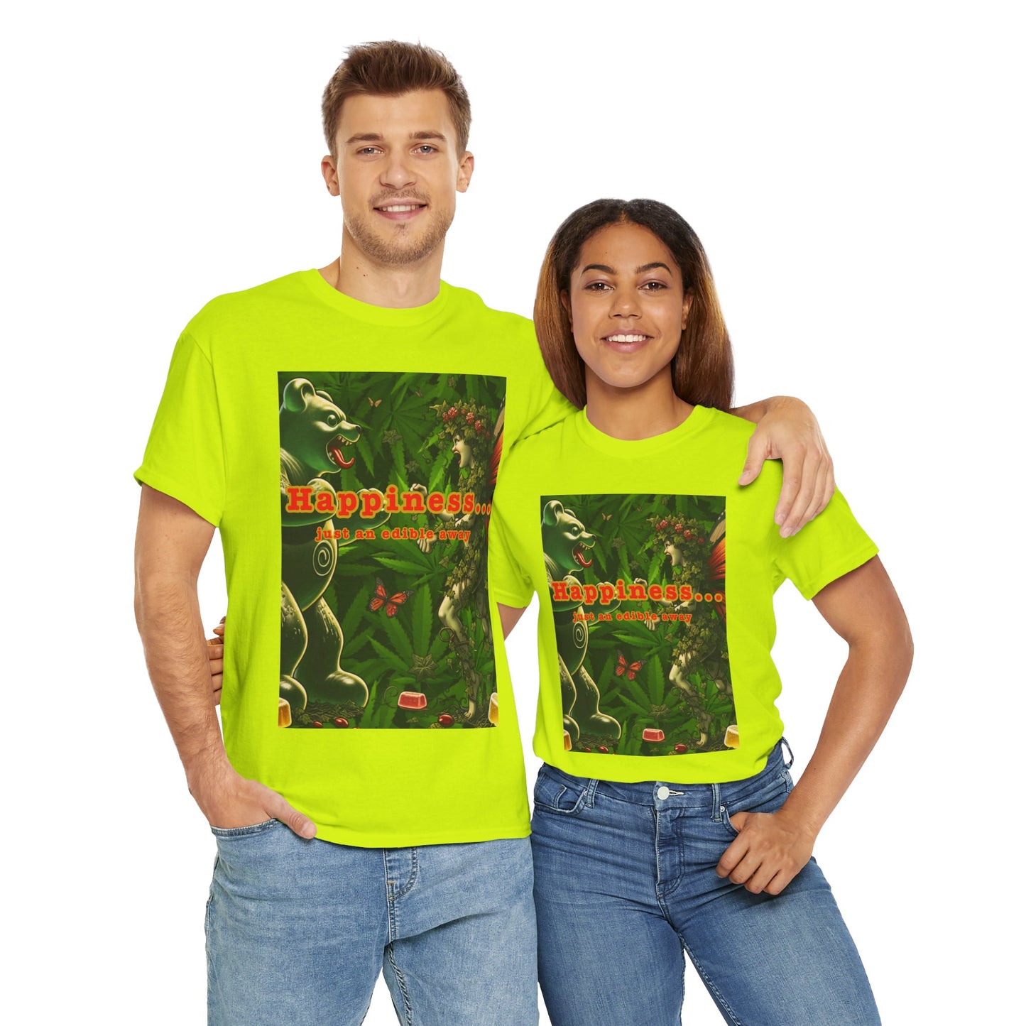 Happiness Jungle Unisex Heavy Cotton Tee, Graphic T-Shirt, Nature Lover Gift, Summer Wardrobe Essential, Unisex Casual Wear