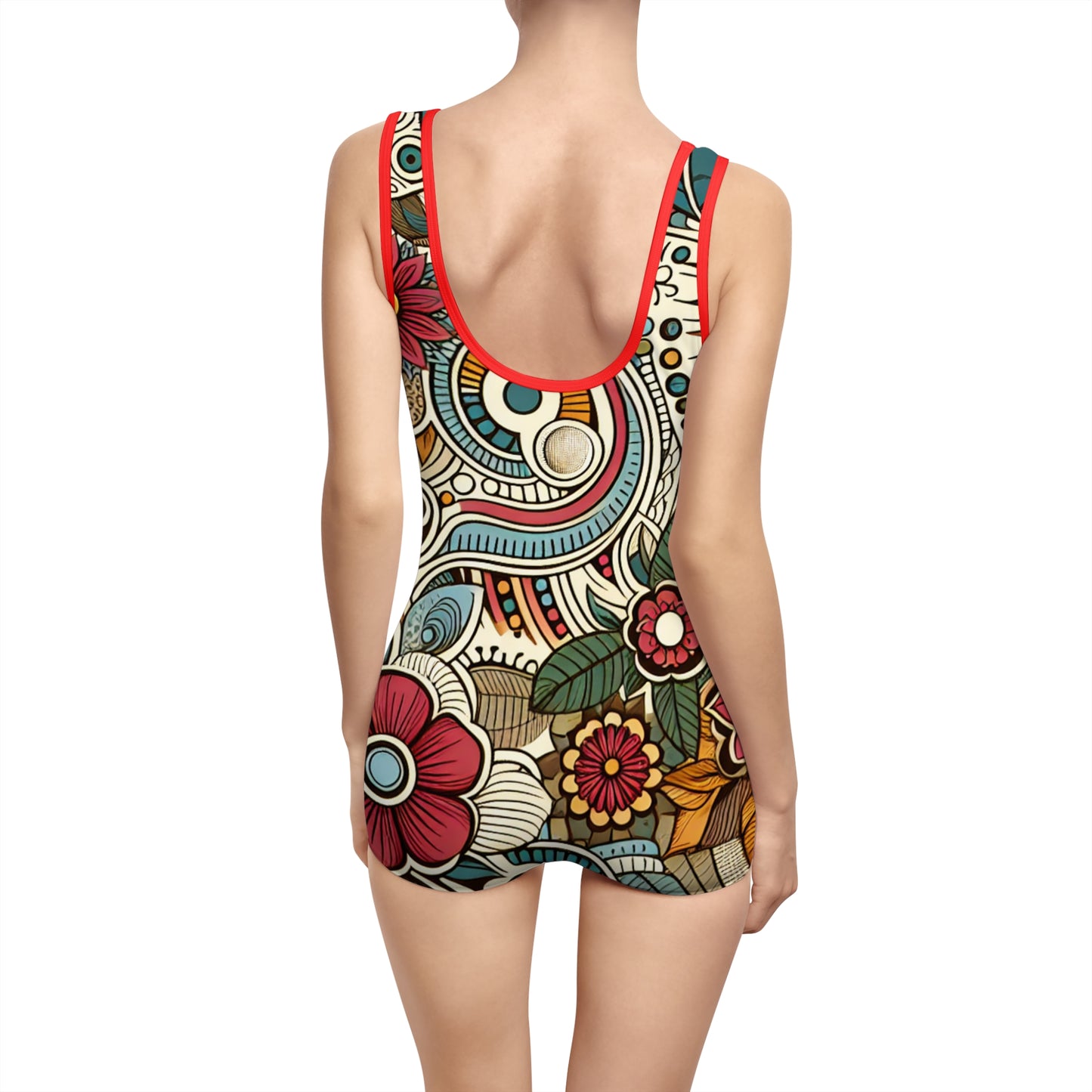 Boho Floral Vintage Women&#039;s Swimsuit - Retro Chic Swimwear