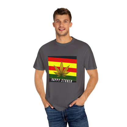 Happy Stoner Unisex Garment-Dyed T-shirt - Chill Vibes for Cannabis Enthusiasts