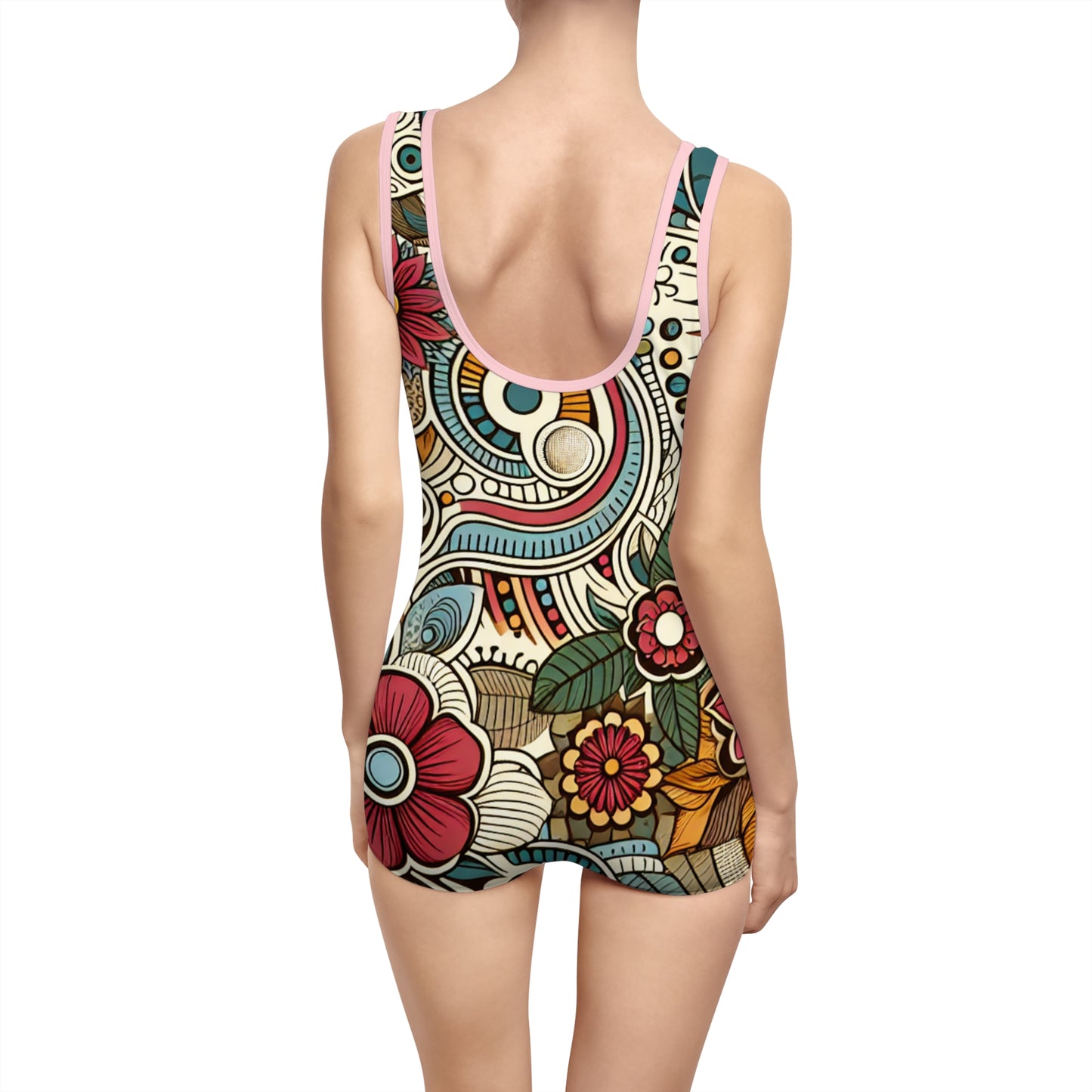 Boho Floral Vintage Women&#039;s Swimsuit - Retro Chic Swimwear