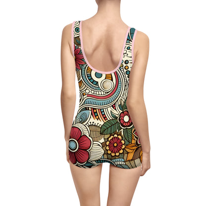 Boho Floral Vintage Women&#039;s Swimsuit - Retro Chic Swimwear