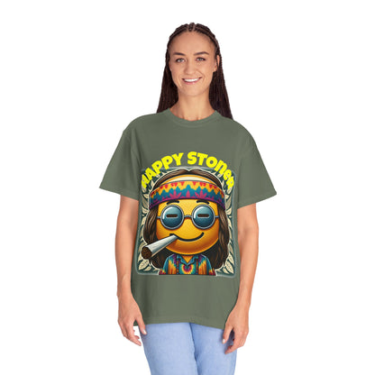 Happy Stoner Unisex Garment-Dyed T-Shirt | Chill Vibe Tee for Budding Enthusiasts