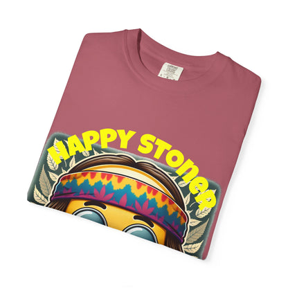 Happy Stoner Unisex Garment-Dyed T-Shirt | Chill Vibe Tee for Budding Enthusiasts