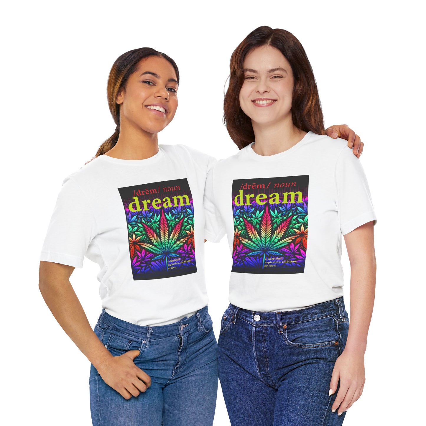 Dream Inspired Unisex Jersey Tee - Vibrant Cannabis Graphic T-Shirt