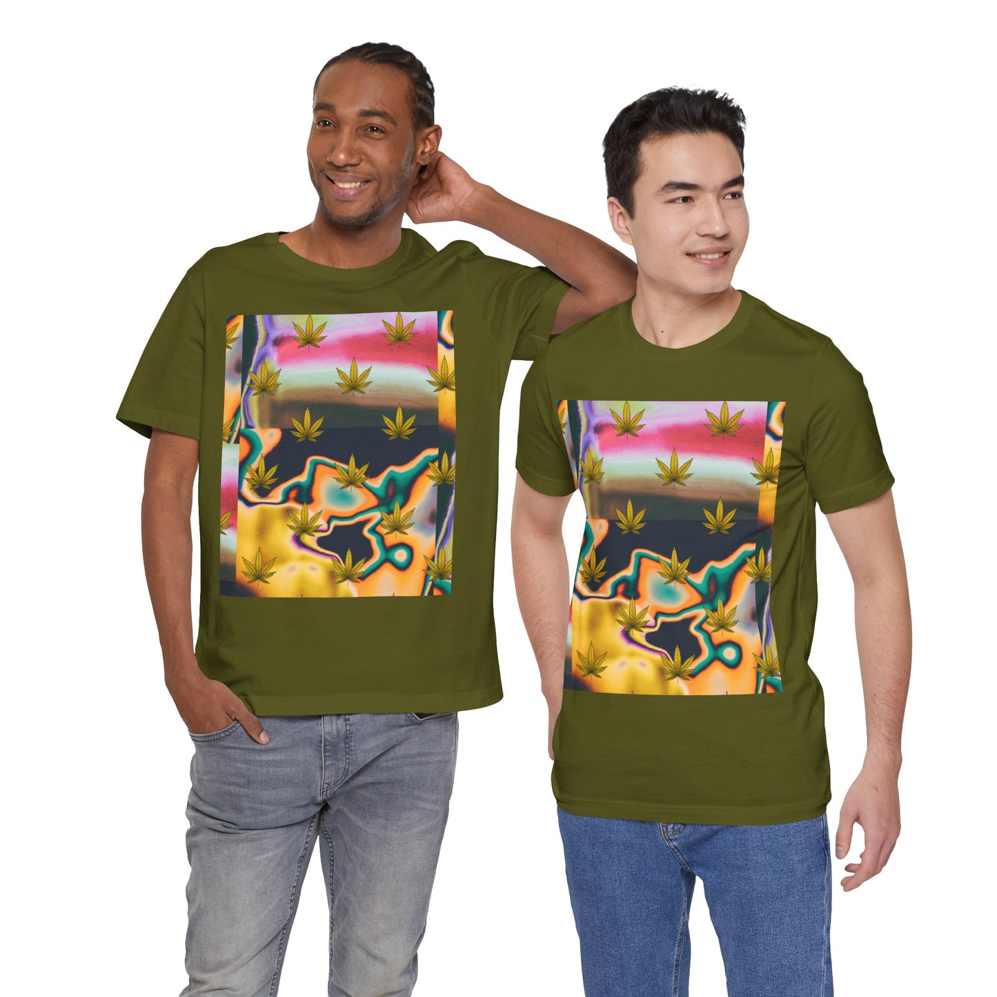 Vibrant Leaf Graphic Tee - Unisex Jersey Short Sleeve T-Shirt