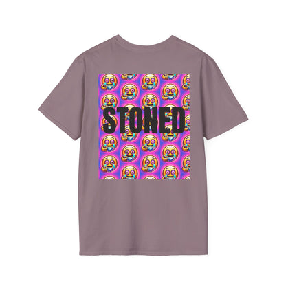 Stay Stoned Unisex Softstyle T-Shirt - Retro Vibe Graphic Tee for Fun Gatherings