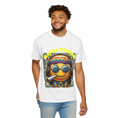 Happy Stoner Unisex Garment-Dyed T-Shirt | Chill Vibe Tee for Budding Enthusiasts