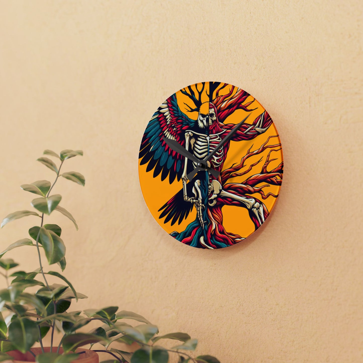 Hex Grind Acrylic Wall Clock
