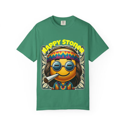 Happy Stoner Unisex Garment-Dyed T-Shirt | Chill Vibe Tee for Budding Enthusiasts