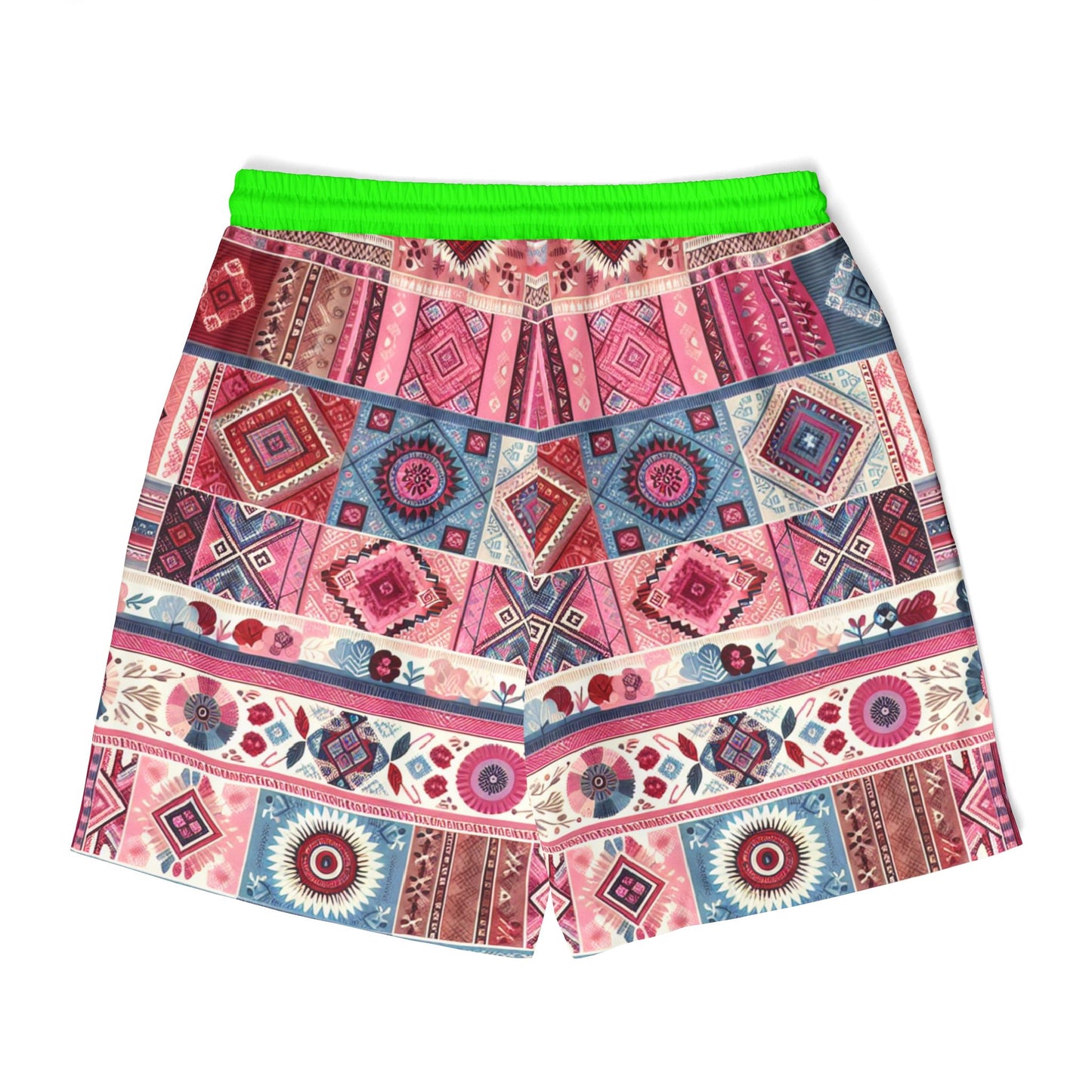 Vibrant Unisex Swim Shorts - Colorful Geometric Patterns for Summer Fun