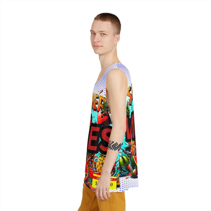 Men's Summer Vibes Tank Top - Colorful Tropical Graphic Tee