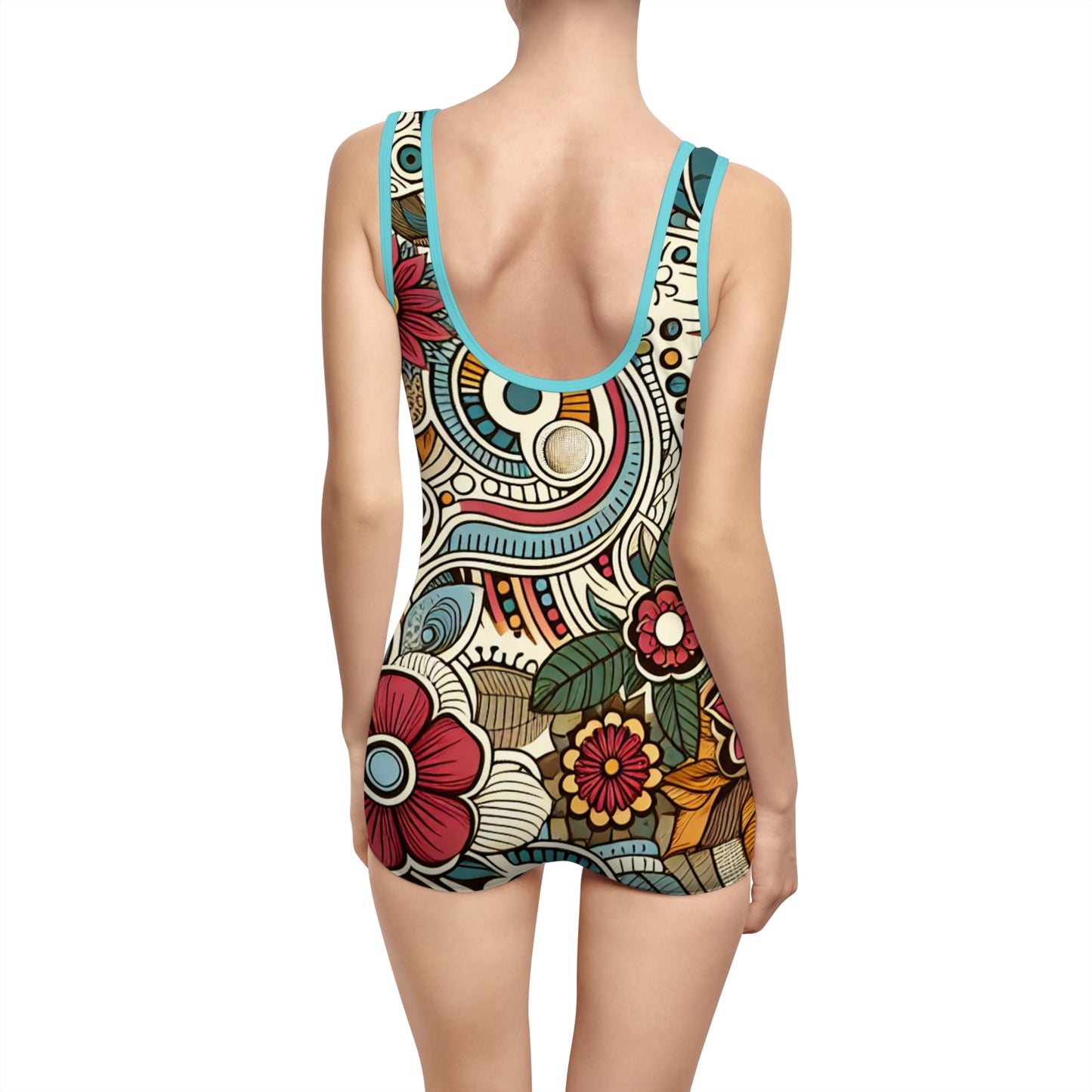 Boho Floral Vintage Women&#039;s Swimsuit - Retro Chic Swimwear