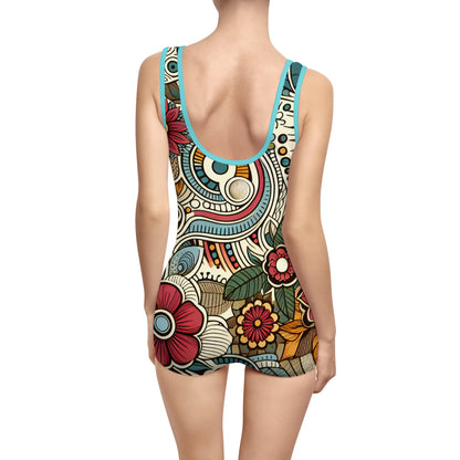 Boho Floral Vintage Women&#039;s Swimsuit - Retro Chic Swimwear