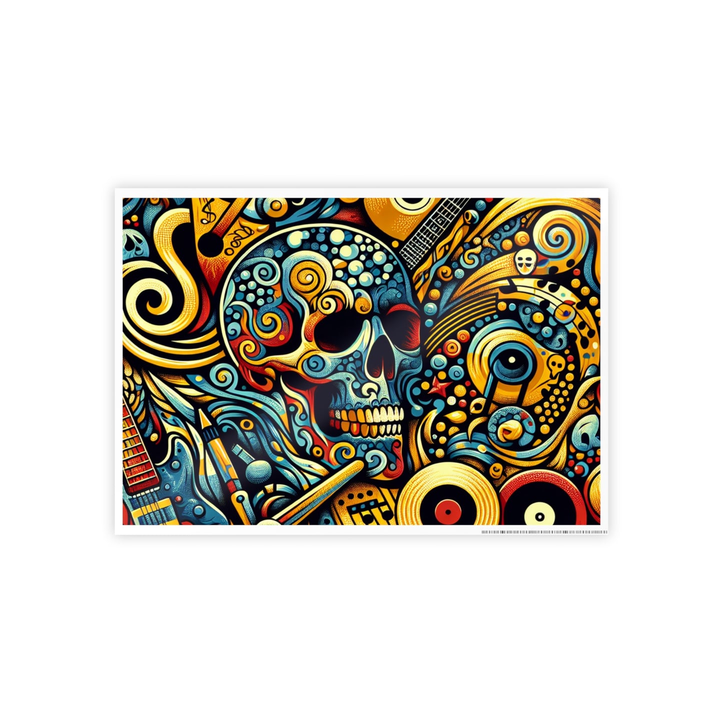 Skull Rock N Roll Gloss Posters