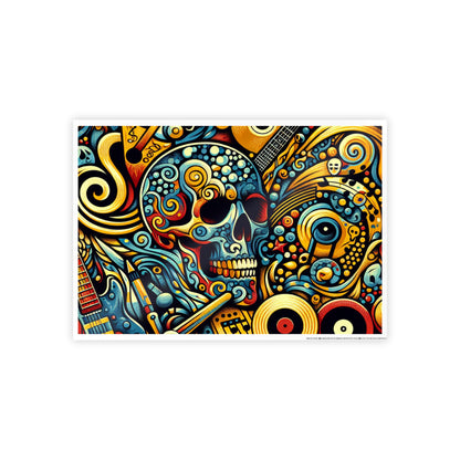 Skull Rock N Roll Gloss Posters