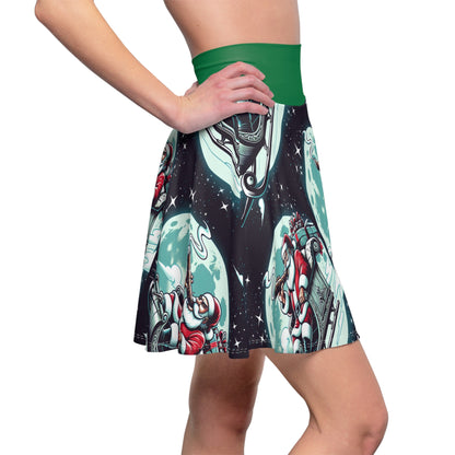 Chill with Santa Women's Skater Skirt (AOP)