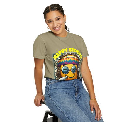 Happy Stoner Unisex Garment-Dyed T-Shirt | Chill Vibe Tee for Budding Enthusiasts