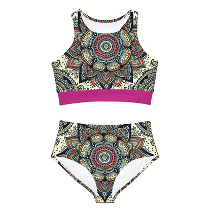 Sporty Bikini Set High-Waisted Full-Coverage Comfortable Swimwear