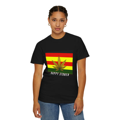 Happy Stoner Unisex Garment-Dyed T-shirt - Chill Vibes for Cannabis Enthusiasts