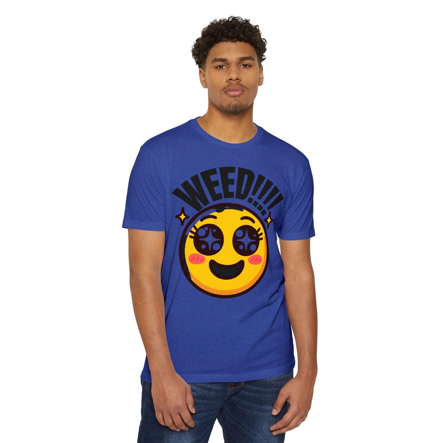 Fun Weed Smiley Face T-Shirt for Cannabis Lovers