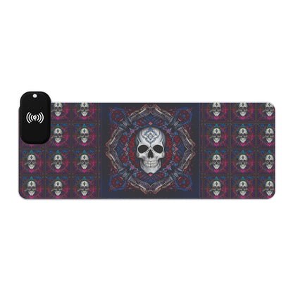 Skull Magic LED Gaming Mouse Pad, Wireless Charging