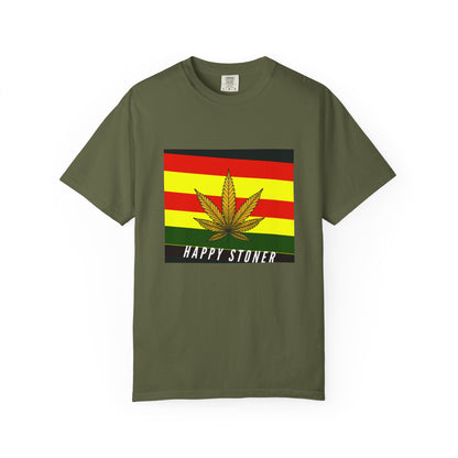 Happy Stoner Unisex Garment-Dyed T-shirt - Chill Vibes for Cannabis Enthusiasts