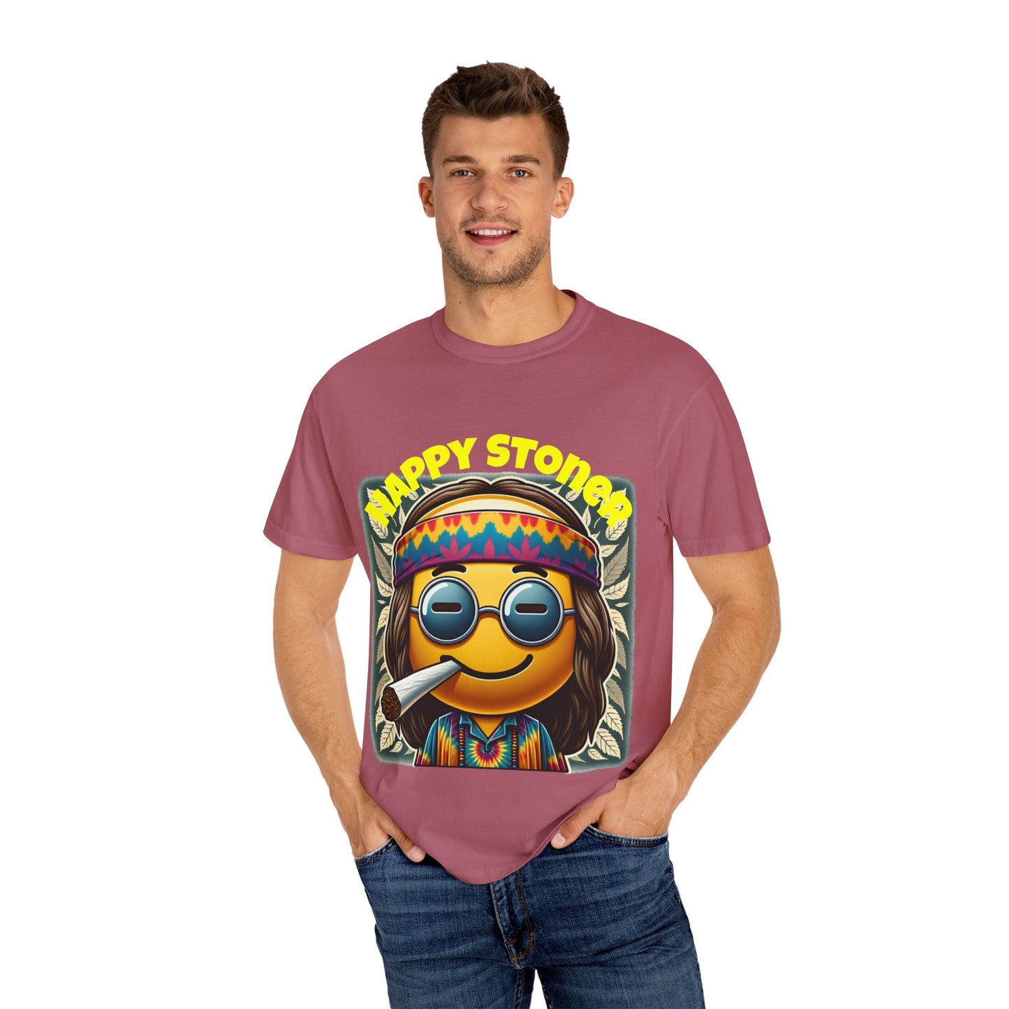 Happy Stoner Unisex Garment-Dyed T-Shirt | Chill Vibe Tee for Budding Enthusiasts